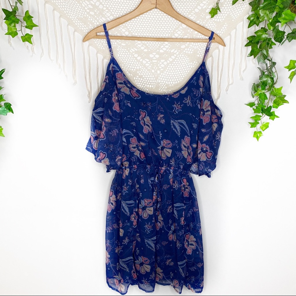 Hollister Print Dress With Peekaboo Shoulders